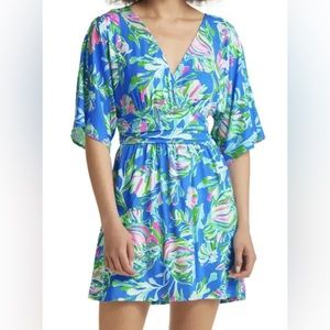 Lilly Pulitzer Parigi Romper in Blue Flare Fancy Fins